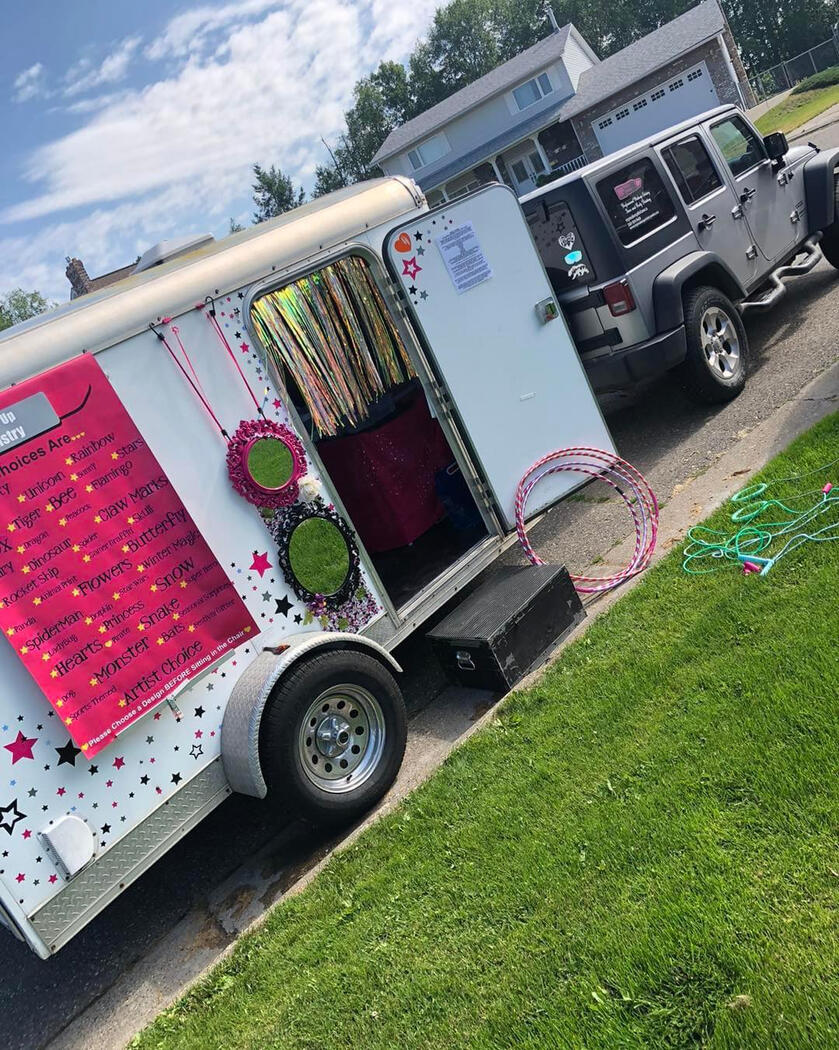 During the snow-less months the Glitter Box Trailer is available at no additional cost. the is my mobile studio, it adds a huge element of fun to ANY event!!! inquire TODAY mpmakeup@shaw.ca
